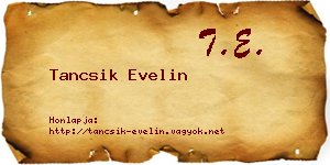 Tancsik Evelin névjegykártya